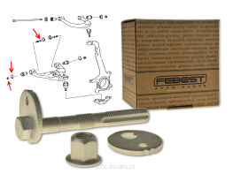 Śruba Mimośrodowa Regulacji Zbieżności Wahacza Dolnego Przód - Przednia (Zestaw)